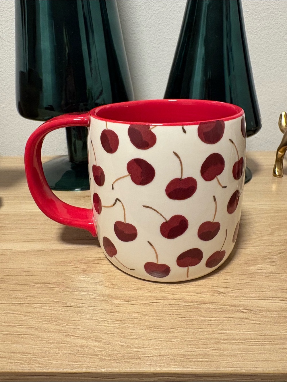 Anthropologie Berry Cherry Stoneware Mug